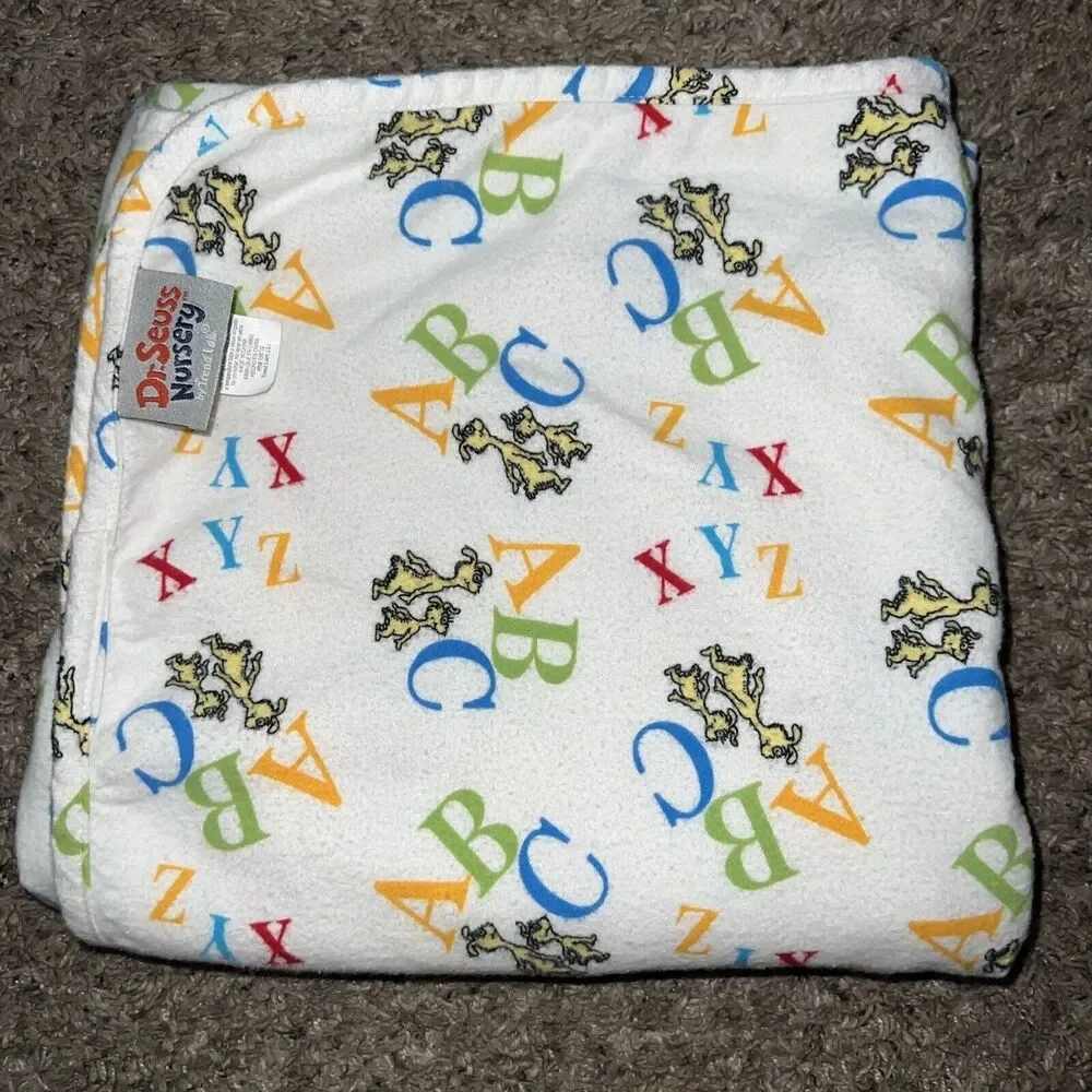 Dr. Suess 48x42 Crib Blanket 100%‎ Cotton ABC Baby Blanket Soft